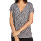 Alfani Women's Textured Surplice Sweater Black Size Petite Small