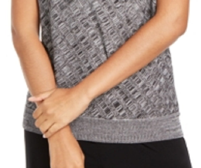 Alfani Women's Textured Surplice Sweater Black Size Petite Small