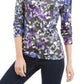 Karen Scott Women's Printed Scoop Neck Top Gray Size Large