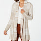 Style & Co Women's Plaid Jacquard Cardigan Sweater Brown Size X-Small
