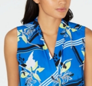 Alfani Women's Ombre Surplice Top Blue Size Petite Small