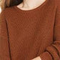 Style & Co Women's Drop Sleeve Ribbed Sweater Brown Size Petite L