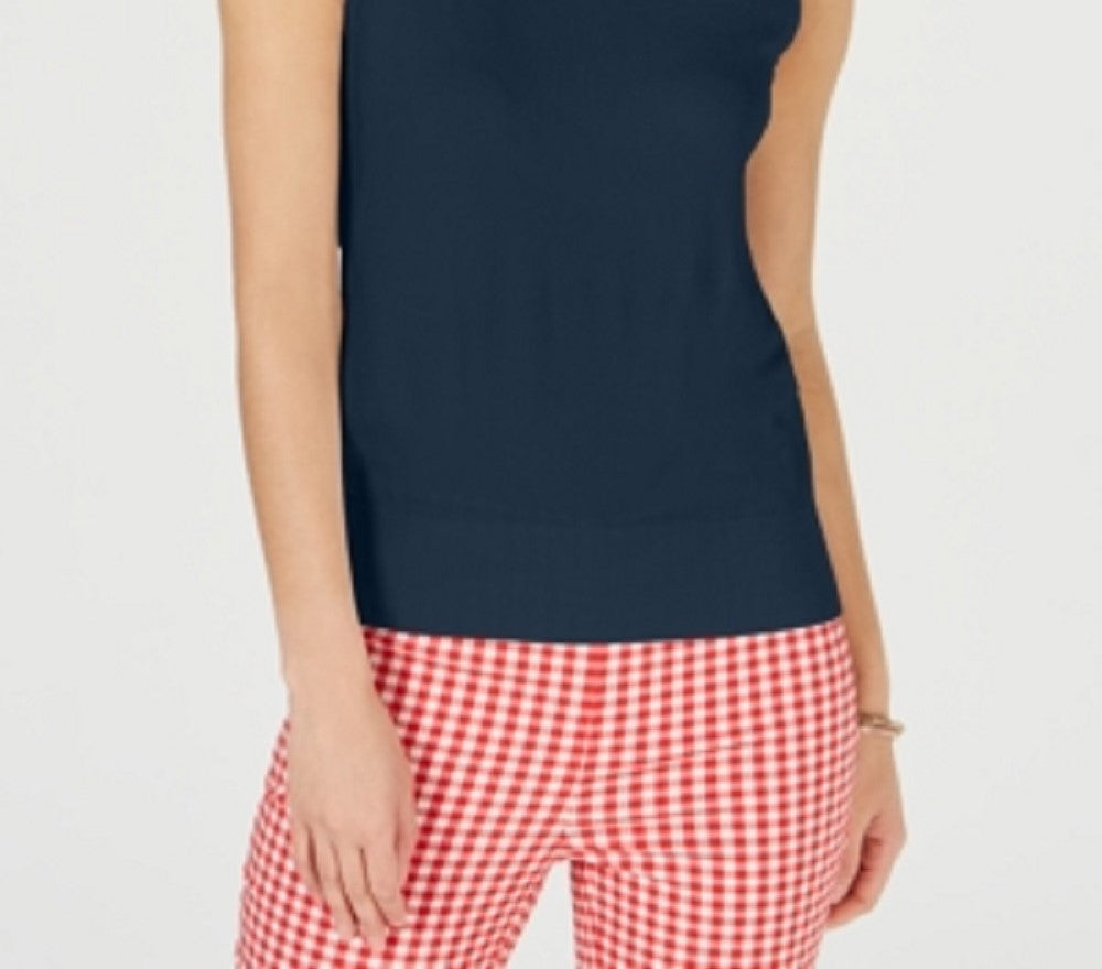 Charter Club Women's Sleeveless Crew Neck Sweater Blue Size Large