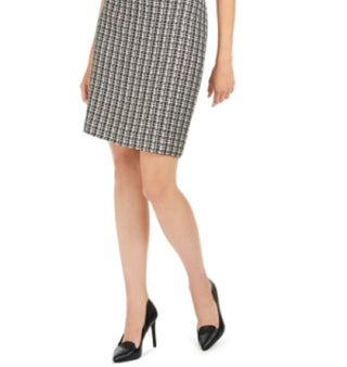 Calvin Klein Women's Tweed Fringe Skirt Black Size 14