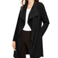 Alfani Women's Wing Collar Draped Front Jacket Black Size Petite X-Large