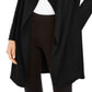 Alfani Women's Wing Collar Draped Front Jacket Black Size Petite X-Large