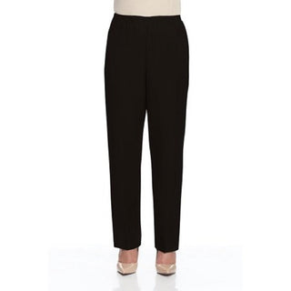 Alfred Dunner Women's Classics Pull On Straight Leg Pants Black Size 16