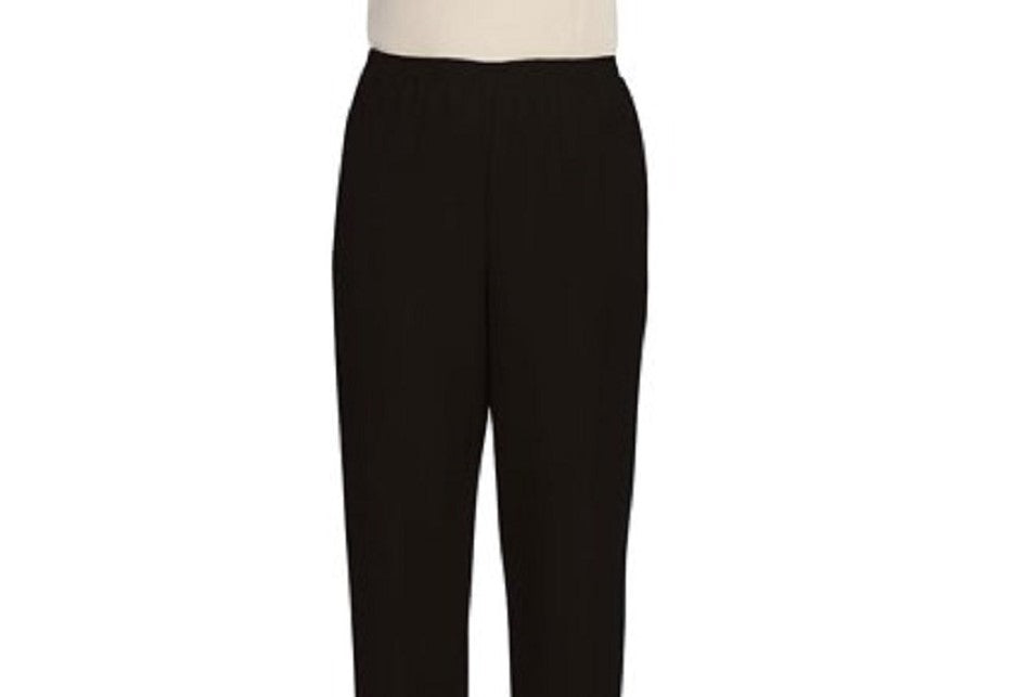 Alfred Dunner Women's Classics Pull On Straight Leg Pants Black Size 16