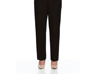 Alfred Dunner Women's Classics Pull On Straight Leg Pants Black Size 16