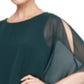 SL Fashions Women's Short Sleeve Jewel Neck Knee Length Sheath Evening Dress Green Size 16
