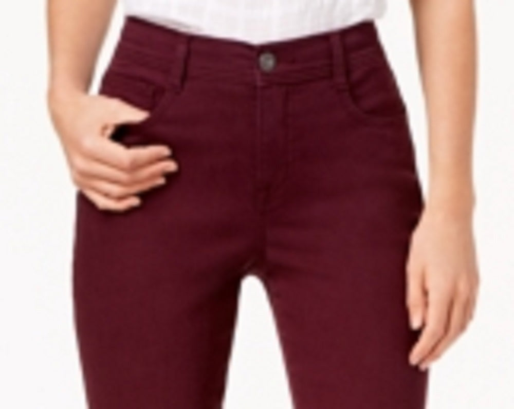 Style & Co. Women's Tummy Control Slim Leg Jeans Red Size 16X3