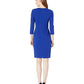 Calvin Klein Women's Sheath Dress 3/4 Sleeves Knee Length Blue Size 4