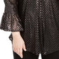 Alfani Women's Metallic Knit Cross Top Black Size 0X