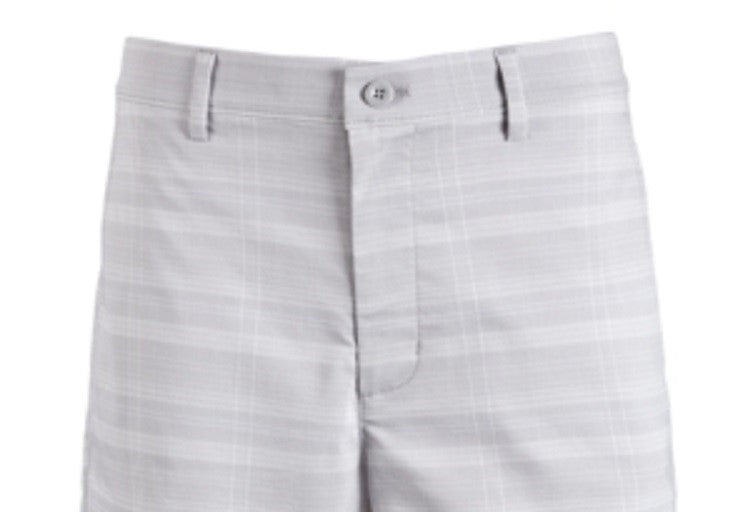 Attack Life Men's Fairway Cargo Golf Shorts Plaid Stretch Gray Size 30