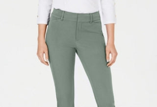 Charter Club Women's Newport Tummy Control Slim Fit Pants Green Size 4