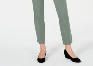 Charter Club Women's Newport Tummy Control Slim Fit Pants Green Size 4