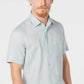 Tasso Elba Men's Linen Collared Button-Down Shirt Blue  Size Small