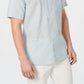Tasso Elba Men's Linen Collared Button-Down Shirt Blue  Size Small