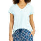 Charter Club Women's Intimates Solid Sleepwear Shirt Blue Size Medium