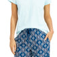 Charter Club Women's Intimates Solid Sleepwear Shirt Blue Size Medium