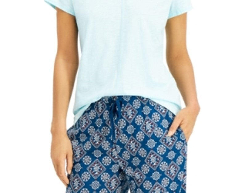 Charter Club Women's Intimates Solid Sleepwear Shirt Blue Size Medium