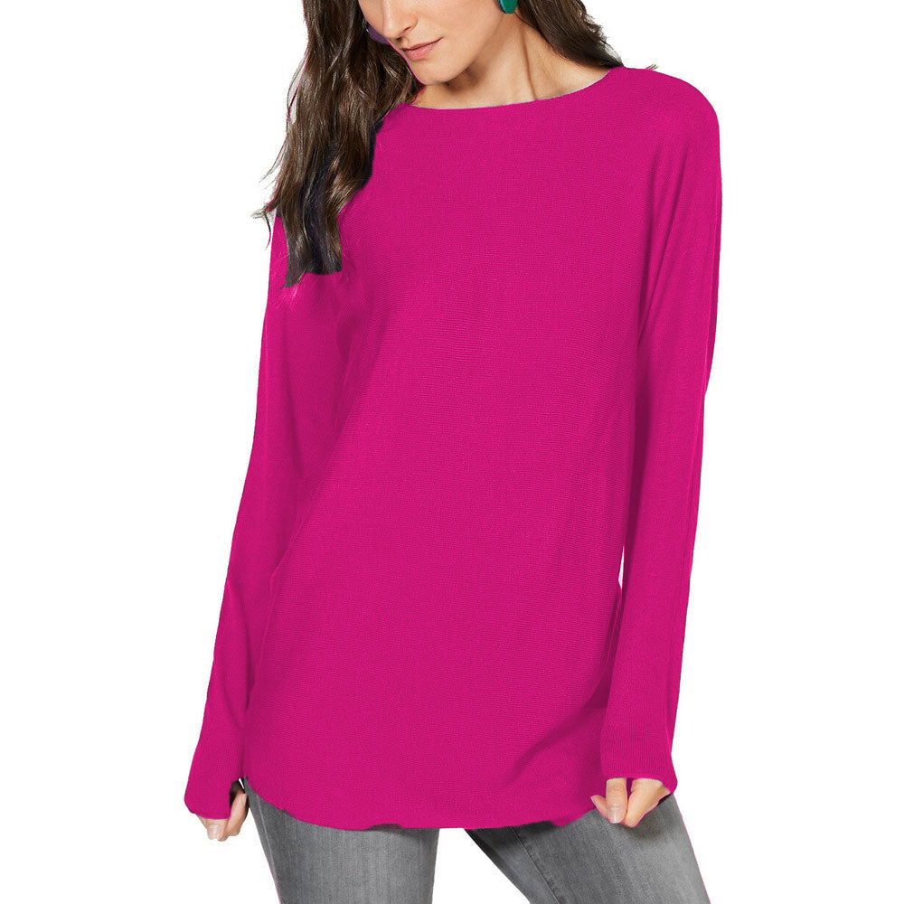 INC International Concepts Women's Shirttail Sweater Berry Size Medium