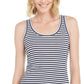 Charter Club Women's Striped Scoop Neck Tank Top Dark Blue/ White Size Large