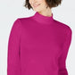 Charter Club Women's Cotton Mock Neck Top Pink Size X-Large