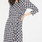 NY Collection Women's Printed Ruffled Sheath Dress Black Size Petite XL