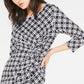 NY Collection Women's Printed Ruffled Sheath Dress Black Size Petite XL