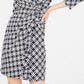 NY Collection Women's Printed Ruffled Sheath Dress Black Size Petite XL