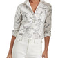 Ralph Lauren Women's Lauren Equestrian Print Shirt White Size XX-Large