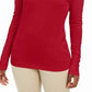 JM Collection Women's Button Cuff V Neck Pullover Red Size Large