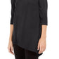 Alfani Women's Asymmetrical Cut Out Top Black Size L