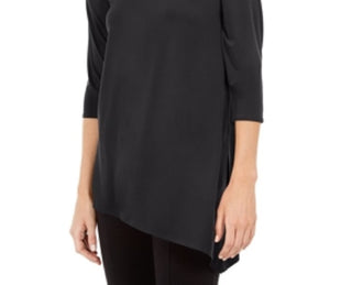 Alfani Women's Asymmetrical Cut Out Top Black Size L