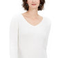 Style & Co Women's Ribbed V Neck Cotton Sweater White Size X-Large