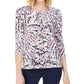 JM Collection Women's Printed Gel Dot Top Pink Size Medium