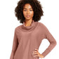 JM Collection Women's Faux Wrap Cowl Neck Sweater Pink Size Medium