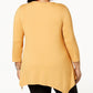 JM Collection Women's V Neck Handkerchief Hem Top -Yellow Size X-Large