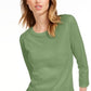 Maison Jules Women's 3/4 Sleeve Solid T-Shirt Green Size X-Large