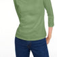 Maison Jules Women's 3/4 Sleeve Solid T-Shirt Green Size X-Large