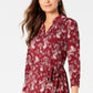Charter Club Women's Printed Polo Shirtdress Red Size Petite Small