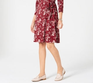 Charter Club Women's Printed Polo Shirtdress Red Size Petite Small