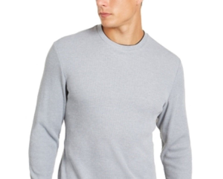 Club Room Men's Thermal Crewneck Shirt Gray Size Small
