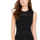 Vince Camuto Women's Mesh Knit Fit & Flare Dress Black Size Small