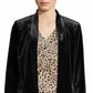 Calvin Klein Women's Long Sleeve Open Front Velvet Jacket Black Size 10