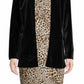 Calvin Klein Women's Long Sleeve Open Front Velvet Jacket Black Size 10