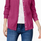Karen Scott Women's Crew Neck Cardigan Pink Size X-Small