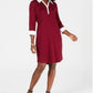 Karen Scott Women's Contrast Trim Cotton Shirtdress Red Size Petite Small