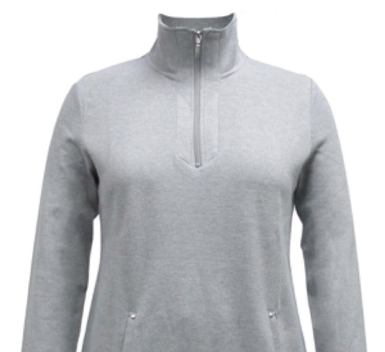 Karen Scott Women's Half Zip Top Gray Size X-Small